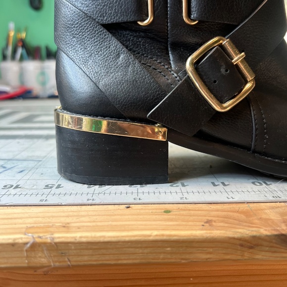 Vince Camuto Black and Gold Moto Boots - Picture 12 of 16